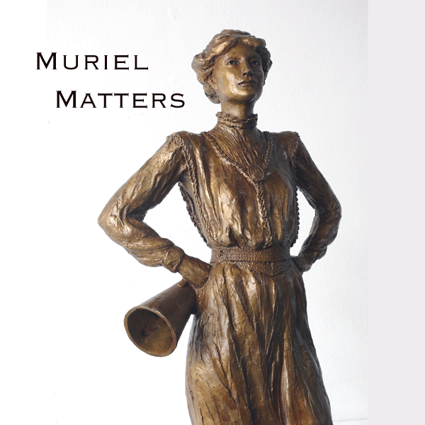 Bronze maquette of Muriel Matters