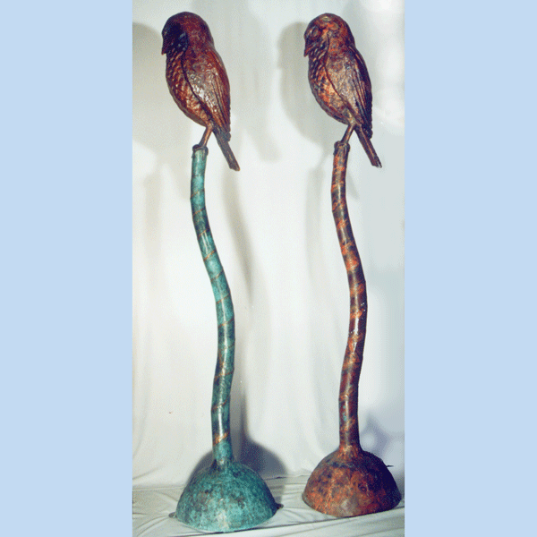 Owlpoles, bronze copper